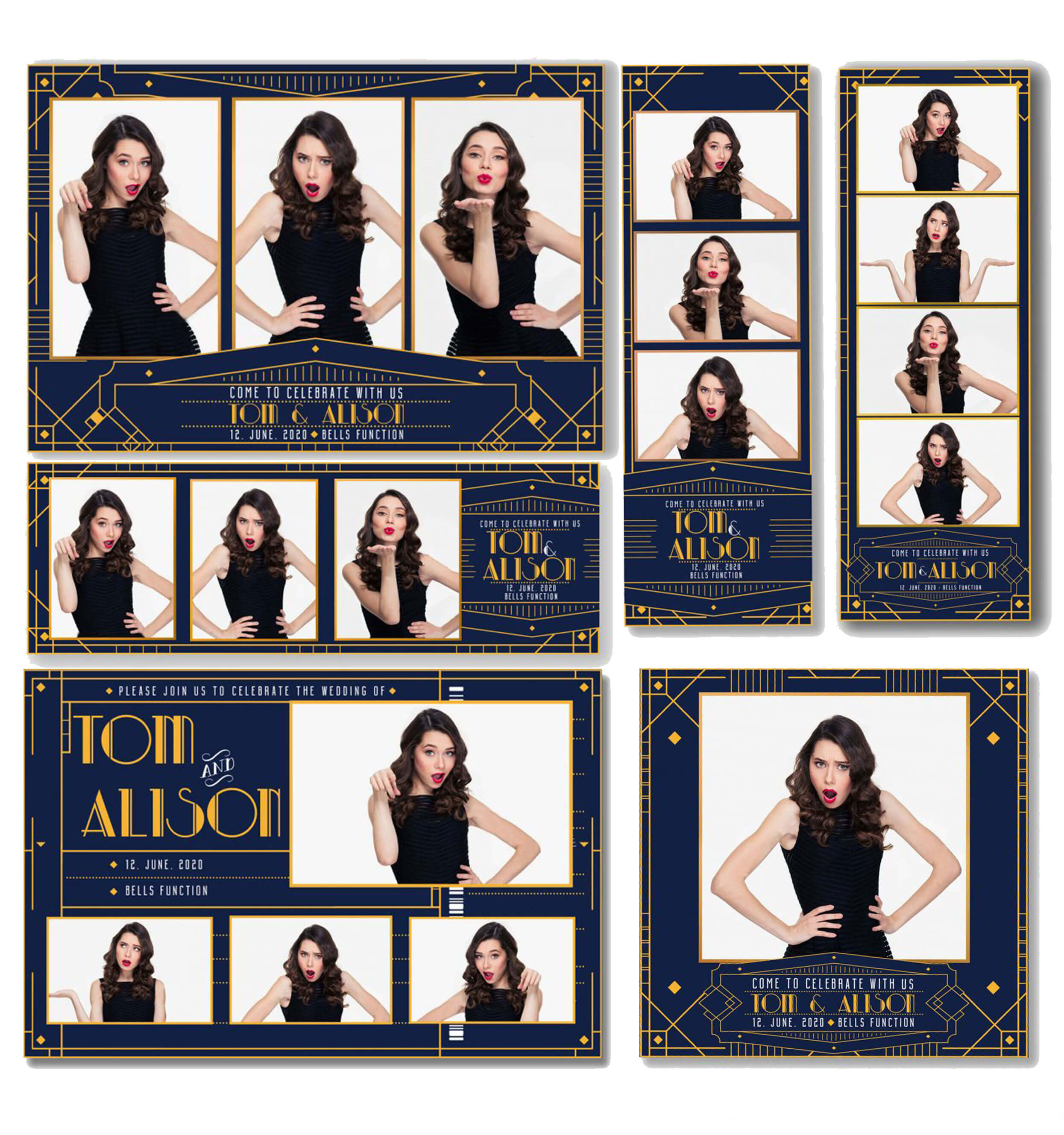 Gatsby Deco Template Set All 6 Variations Pro Photobooth Templates
